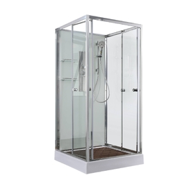 Душевая кабина AvaCan 100x100 V2010N без крыши, стекло прозрачное, профиль хром