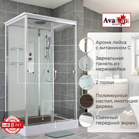 Душевая кабина AvaCan 100x80 V2810 стандартная, стекло прозрачное, профиль хром