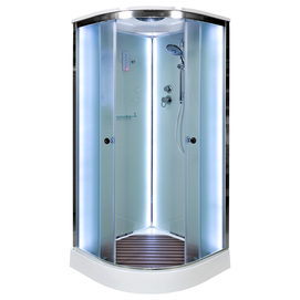 Душевая кабина AvaCan 110x110 D011SLED стандартная с подсветкой, стекло матовое, профиль хром