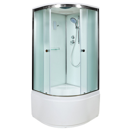 Душевая кабина AvaCan 110x110 D511SEL с электрикой, стекло матовое, профиль хром