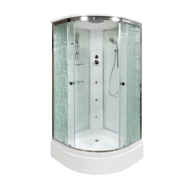Душевая кабина AvaCan 110x110 EM3011GM с гидромассажем, стекло узорчатое, профиль хром