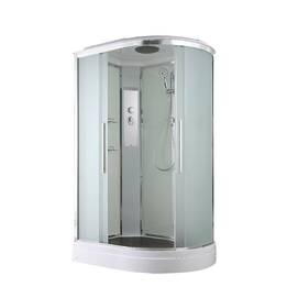 Душевая кабина AvaCan 110x80 EM2811L стандартная, стекло матовое, профиль хром, левая