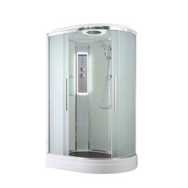 Душевая кабина AvaCan 110x80 EM2811LLED с гидромассажем и подсветкой, стекло матовое, профиль хром, левая