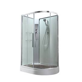 Душевая кабина AvaCan 110x80 EM2811LNT без крыши, стекло прозрачное, профиль хром, левая