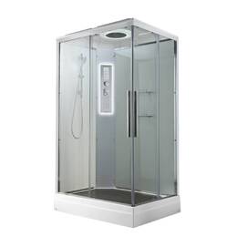 Душевая кабина AvaCan 110x90 K2011LED с подсветкой, гидромассажем, стекло прозрачное, профиль хром