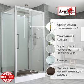 Душевая кабина AvaCan 110x90 Z2911 стандартная, стекло прозрачное, профиль хром