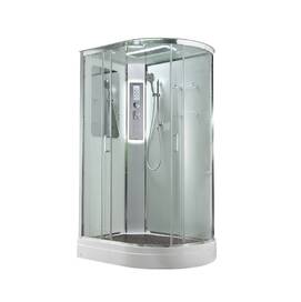 Душевая кабина AvaCan 120x80 A2812LLED с подсветкой, гидромассажем, стекло прозрачное, профиль хром, левая
