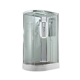 Душевая кабина AvaCan 120x80 A2812RLED с подсветкой, гидромассажем, стекло прозрачное, профиль хром, правая