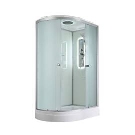 Душевая кабина AvaCan 120x80 D2012RLED с гидромассажем и подсветкой, стекло матовое, профиль хром, правая