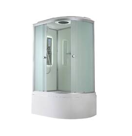 Душевая кабина AvaCan 120x80 D5012LLED с гидромассажем и подсветкой, стекло матовое, профиль хром, левая