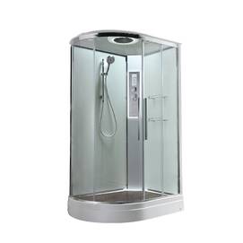 Душевая кабина AvaCan 120x80 EM2812RLEDT с гидромассажем и подсветкой, стекло прозрачное, профиль хром, правая