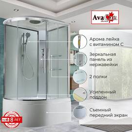 Душевая кабина AvaCan 120x80 EM5812RT стандартная, стекло прозрачное, профиль хром, правая