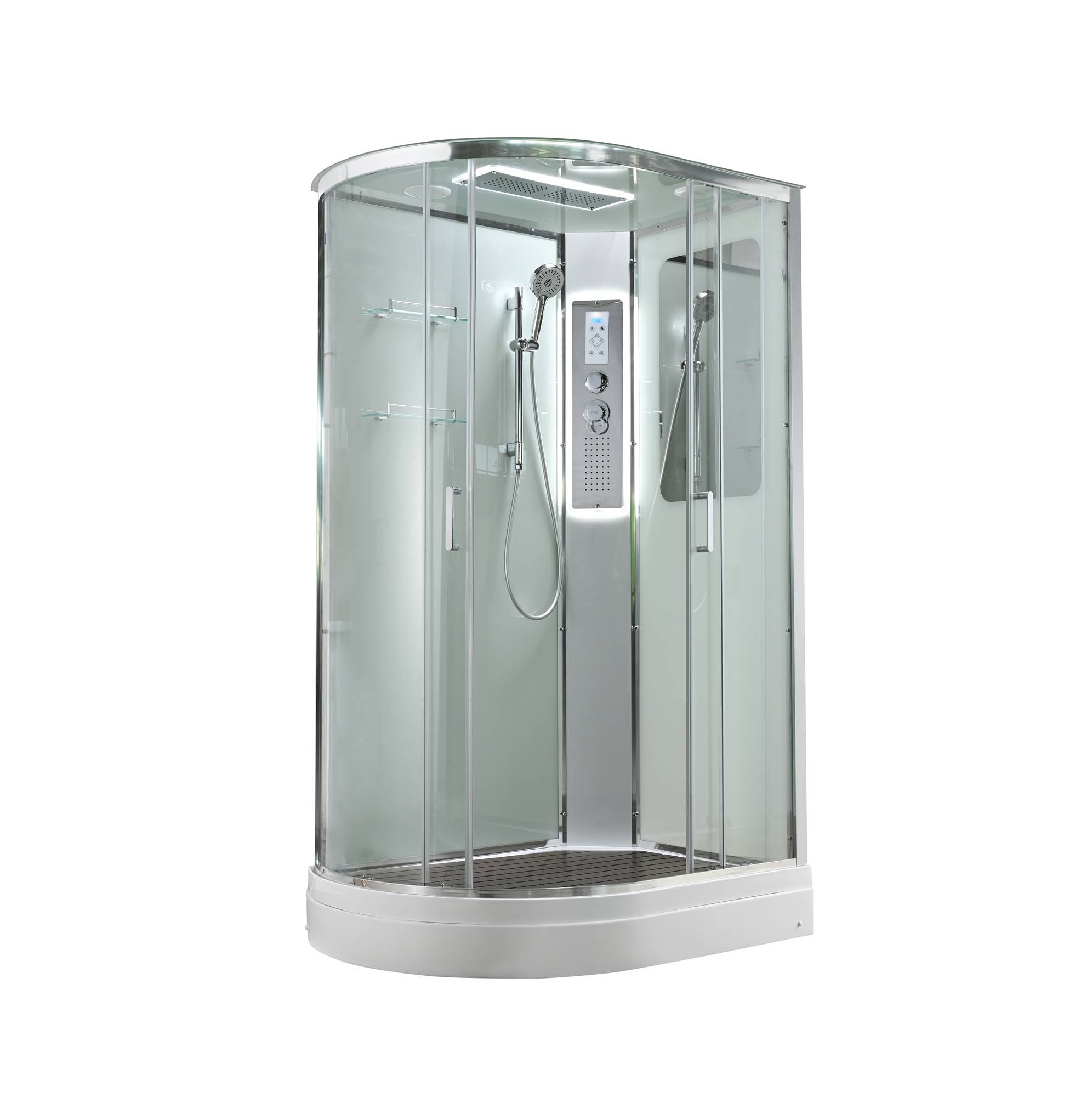 Душевая кабина AvaCan 120x90 A2912RLED с подсветкой гидромассажем стекло прозрачное профиль хром правая 117600₽