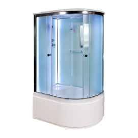 Душевая кабина AvaCan 120x90 D512SLLED с подсветкой, стекло матовое, профиль хром, левая, левая