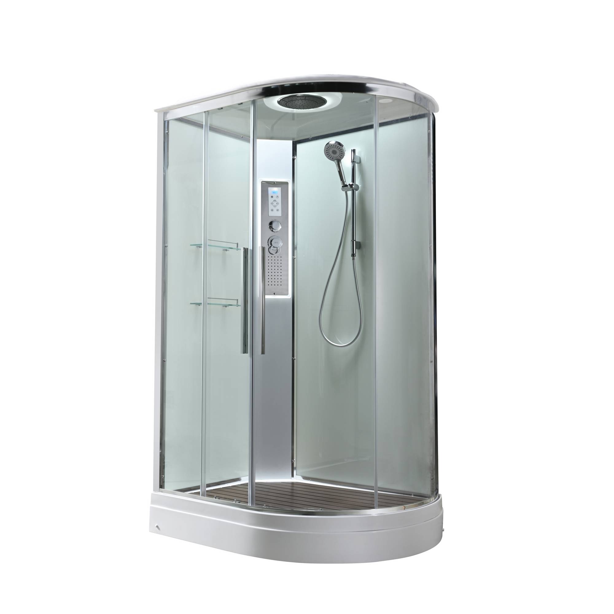 Душевая кабина AvaCan 120x90 EM2912LLEDT с подсветкой гидромассажем стекло прозрачное профиль хром левая 83050₽