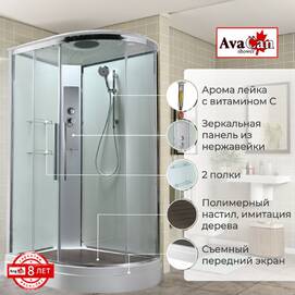Душевая кабина AvaCan 120x90 EM2912LT стандартная, стекло прозрачное, профиль хром, левая