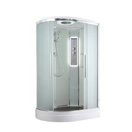 Душевая кабина AvaCan 120x90 EM2912RLED с подсветкой, гидромассажем, стекло матовое, профиль хром, правая