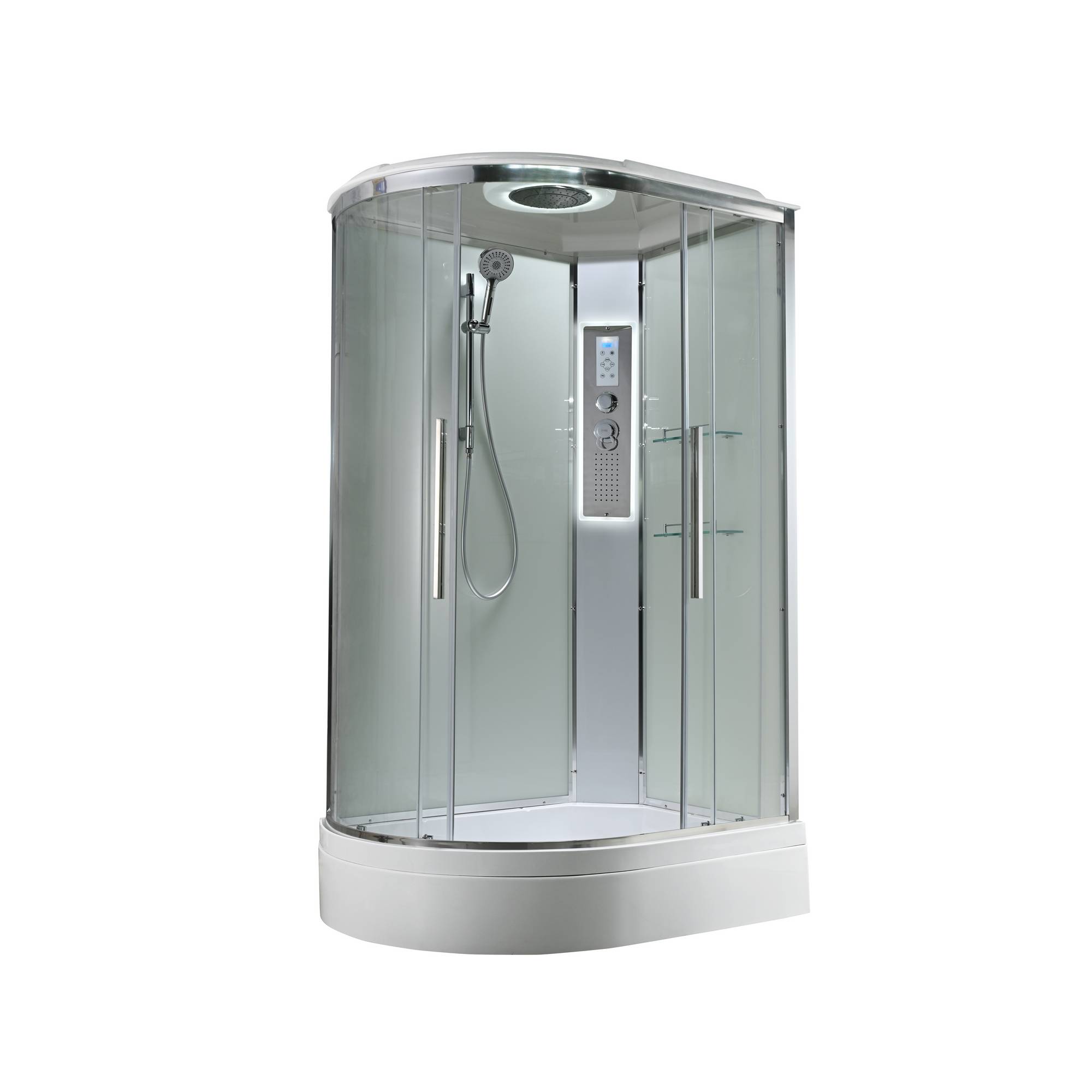 Душевая кабина AvaCan 120x90 EM3912RLEDT с подсветкой гидромассажем стекло прозрачное профиль хром правая 78350₽