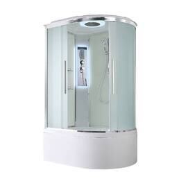 Душевая кабина AvaCan 120x90 EM5912LLED с подсветкой, гидромассажем, стекло матовое, профиль хром, левая