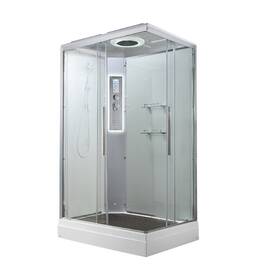 Душевая кабина AvaCan 120x90 K2012LED с подсветкой, гидромассажем, стекло прозрачное, профиль хром