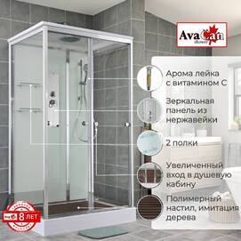 Душевая кабина AvaCan 120x90 V2012 стандартная, стекло прозрачное, профиль хром