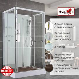 Душевая кабина AvaCan 120x90 V2012N без крыши, стекло прозрачное, профиль хром