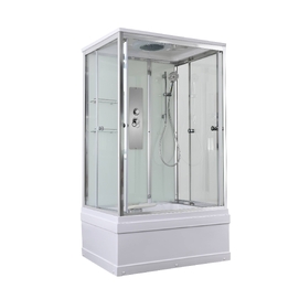 Душевая кабина с ванной AvaCan 120x90 V5012 стандартная, стекло прозрачное, профиль хром