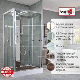 Душевая кабина AvaCan 120x90 Z1912LED с подсветкой, гидромассажем, стекло прозрачное, профиль хром