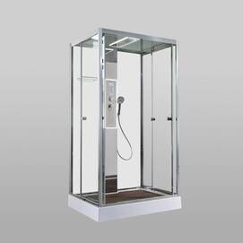 Душевая кабина AvaCan 120x90 Z1912LEDMT с подсветкой, гидромассажем, стекло прозрачное, профиль хром