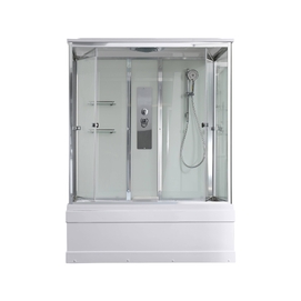 Душевая кабина с ванной AvaCan 170x90 V5017 стандартная, стекло прозрачное, профиль хром