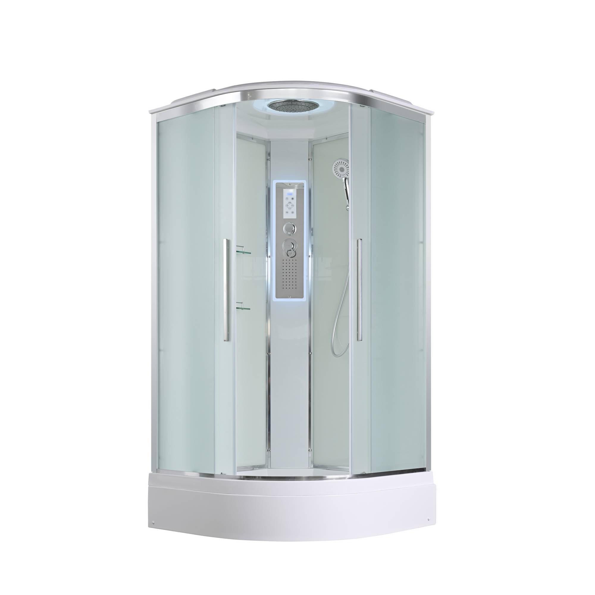 Душевая кабина AvaCan 80x80 EM3080LED с подсветкой гидромассажем стекло матовое профиль хром 70100₽