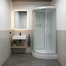 Фото Душевая кабина AvaCan C 90x90 C2090 стандартная, стекло матовое, профиль матовый хром