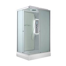 Душевая кабина AvaCan CK 100x80 CK2810LED с подсветкой, стекло матовое, профиль матовый хром