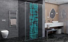 Душевая перегородка AvaCan LC120 120x200 стекло с рисунком, профиль хром