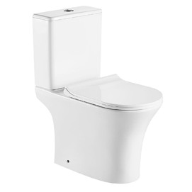 Унитаз-компакт напольный Azario Fretta Round AZ-7121 безободковый, с крышкой микролифт, белый