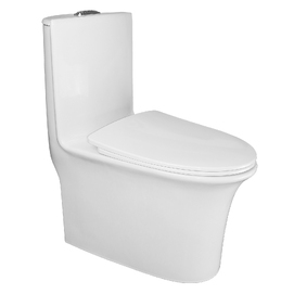 Унитаз-моноблок напольный Azario Luna AZ-1037 с крышкой микролифт, каскадный смыв, белый