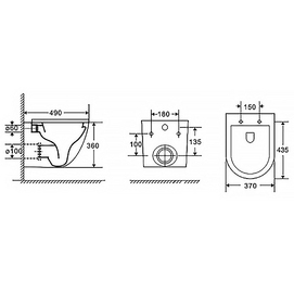 Фото Унитаз подвесной Azario Pro PRO-0001 с крышкой микролифт, каскадный смыв, белый