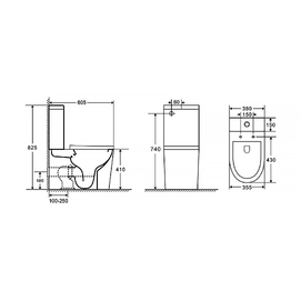 Фото Унитаз-компакт напольный Azario Vetro AZ-2149-UQ1 с крышкой микролифт, смыв торнадо, белый