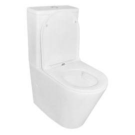 Фото Унитаз-компакт напольный Azario Vetro AZ-2149-UQ1 с крышкой микролифт, смыв торнадо, белый