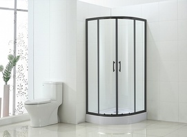 Душевой уголок BandHours 90x90 180641101 стекло прозрачное, профиль черный матовый