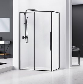 Душевой уголок BandHours 120x80 190330001 стекло прозрачное, профиль черный матовый