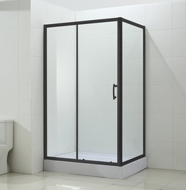 Душевой уголок BandHours 100x80 190490001 стекло прозрачное, профиль черный матовый, без поддона
