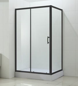 Душевой уголок BandHours 120x90 190530001 стекло прозрачное, профиль черный матовый, без поддона