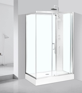 Душевая кабина BandHours Omega 120x80 стекло прозрачное, профиль хром