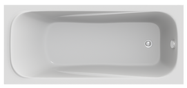Акриловая ванна Bas КВАРТА 180х80 В 00017 белая глянцевая, с каркасом и сливом