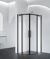 Душевой угол BelBagno Acqua 90х90 ACQUA-R-2-90-C-NERO стекло прозрачное, профиль черный, без поддона