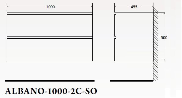 Тумба под раковину BelBagno Albano 100 см ALBANO-1000-2C-SO-BL Bianco Lucido, цвет белый - фото 2