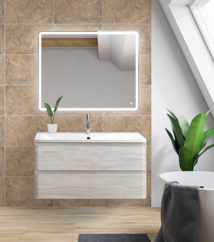 Тумба под раковину BelBagno Albano 100 см ALBANO-1000-2C-SO-RVB Rovere Vintage Bianco, цвет бежевый - фото 2