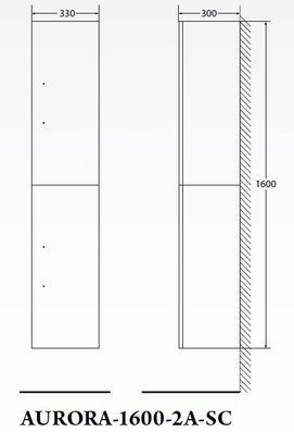 Фото Пенал BelBagno AURORA-1600-2A-SC-BO-P-R
