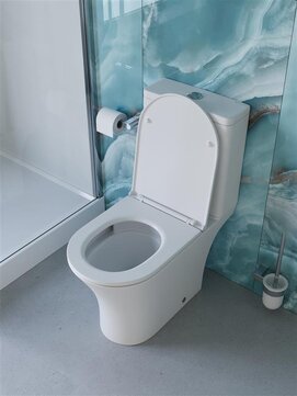 Фото Унитаз-компакт BelBagno Acqua-TOR BB2801CP-TOR/SC безободковый, белый, сиденье с микролифтом